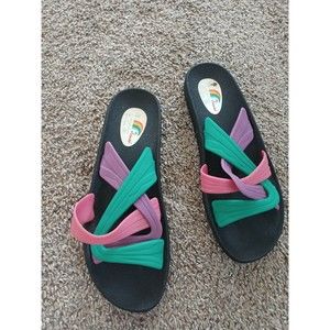 Grandco Sandals Womens 9 Multicolor Slip-on Rubber
